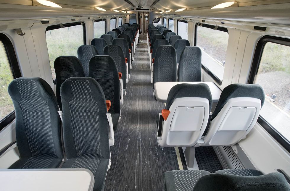 Inside Lumo train