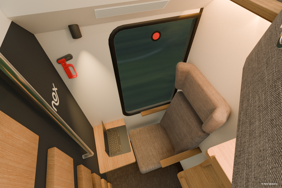 Inside Nox train cabin