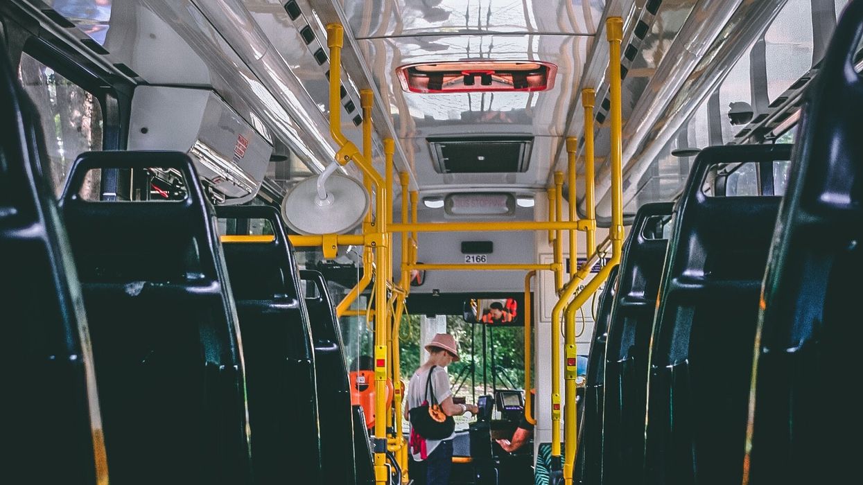 Inside of a bus