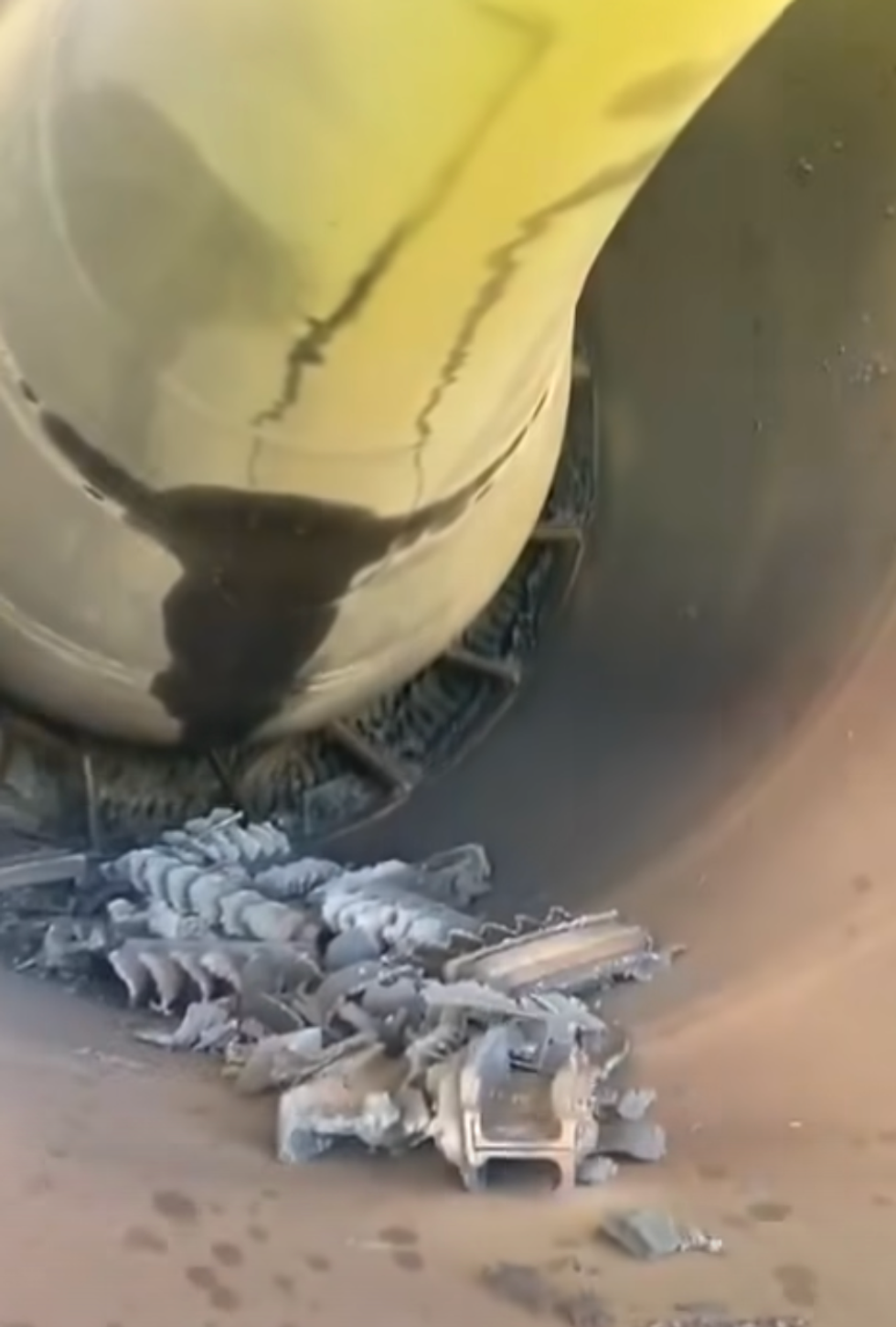 Inside of jet engine