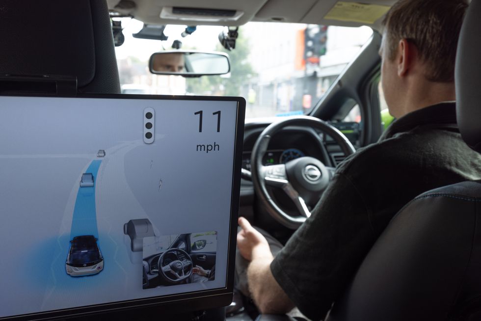 Inside of Nissan self-driving car
