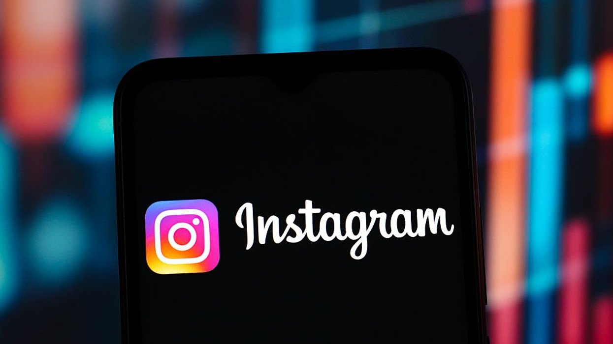 Instagram logo on mobile