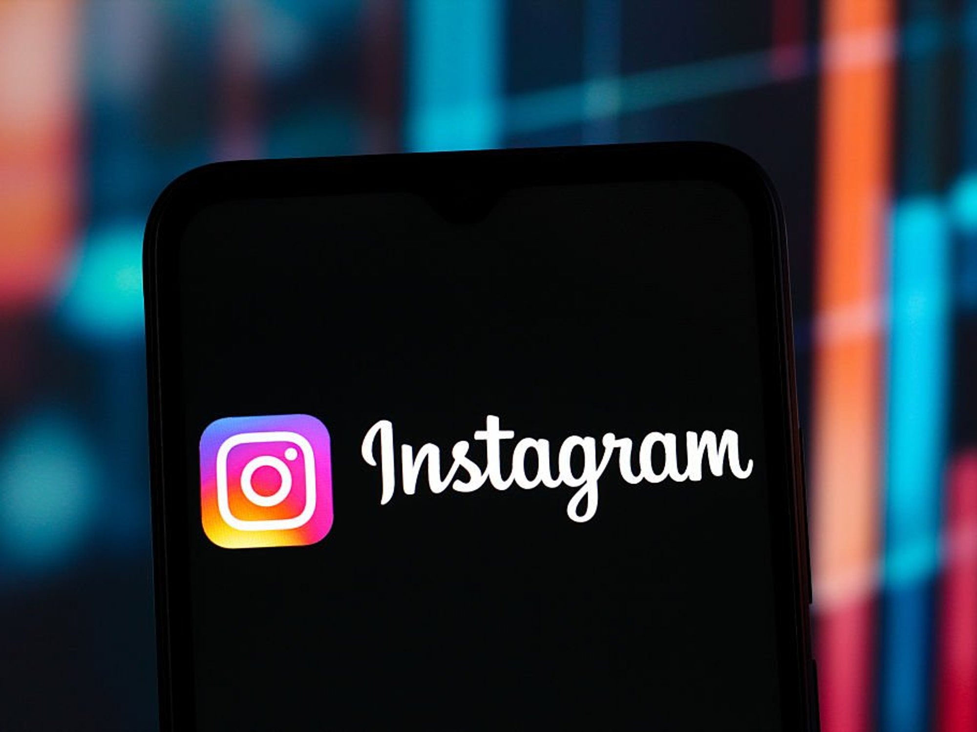 Instagram logo on mobile