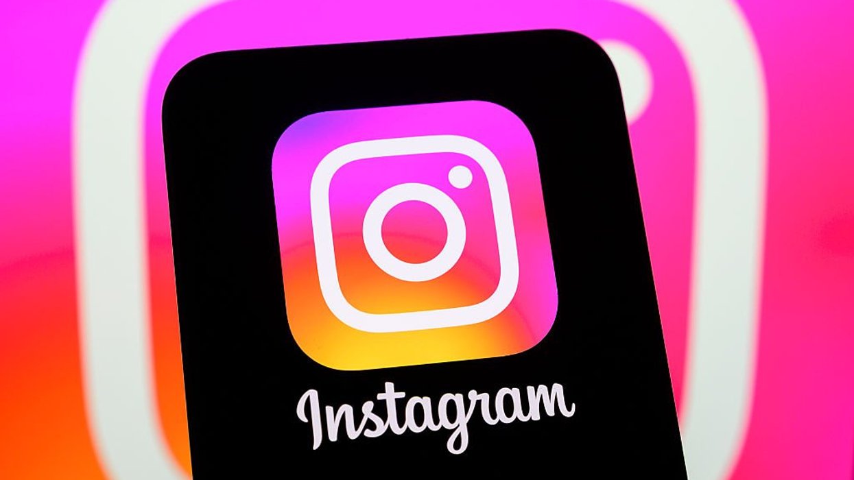 Instagram logo on mobile