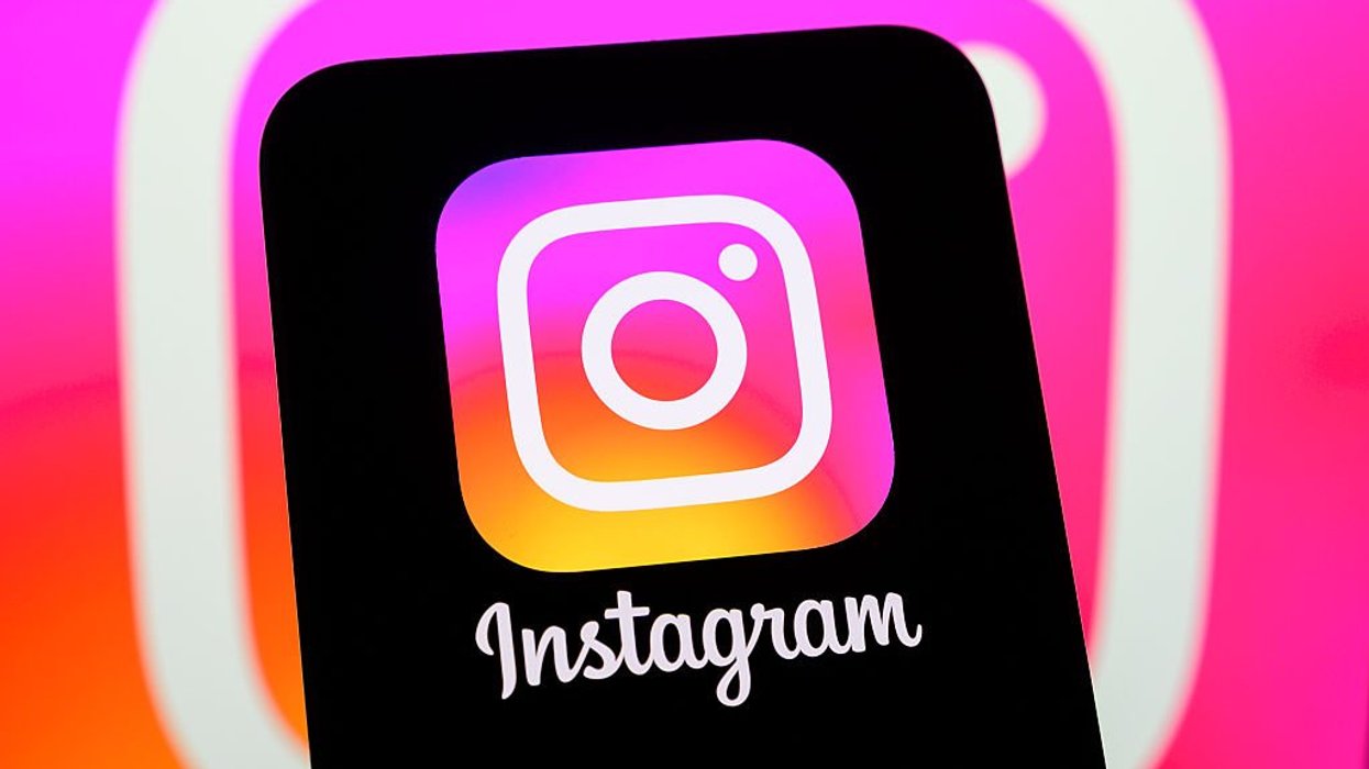 Instagram logo on mobile