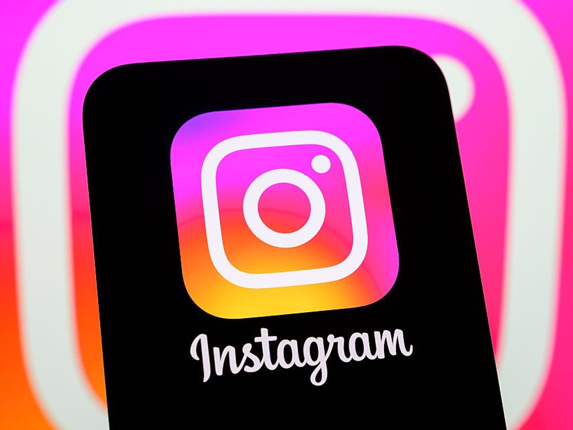 Instagram logo on mobile