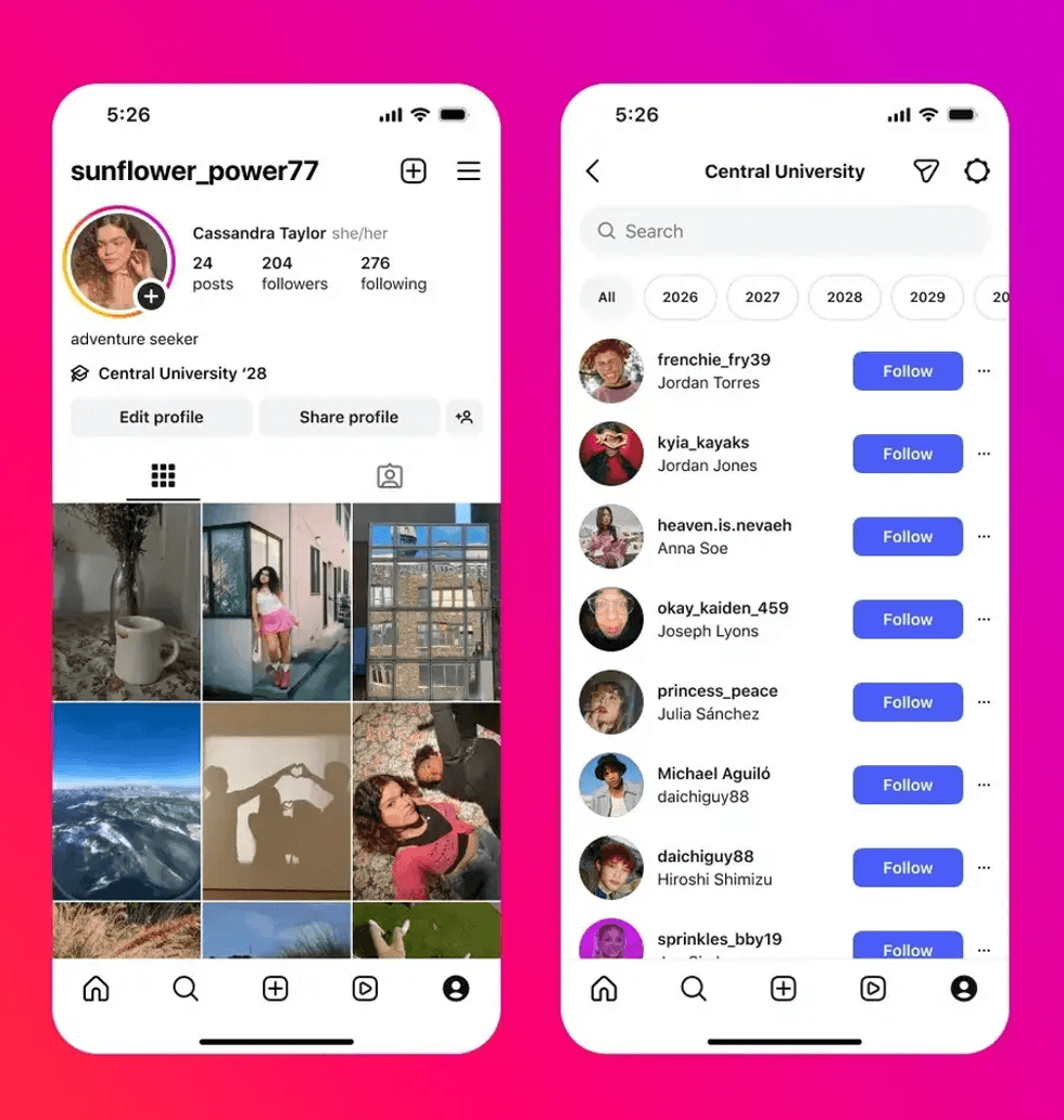 Instagram profile