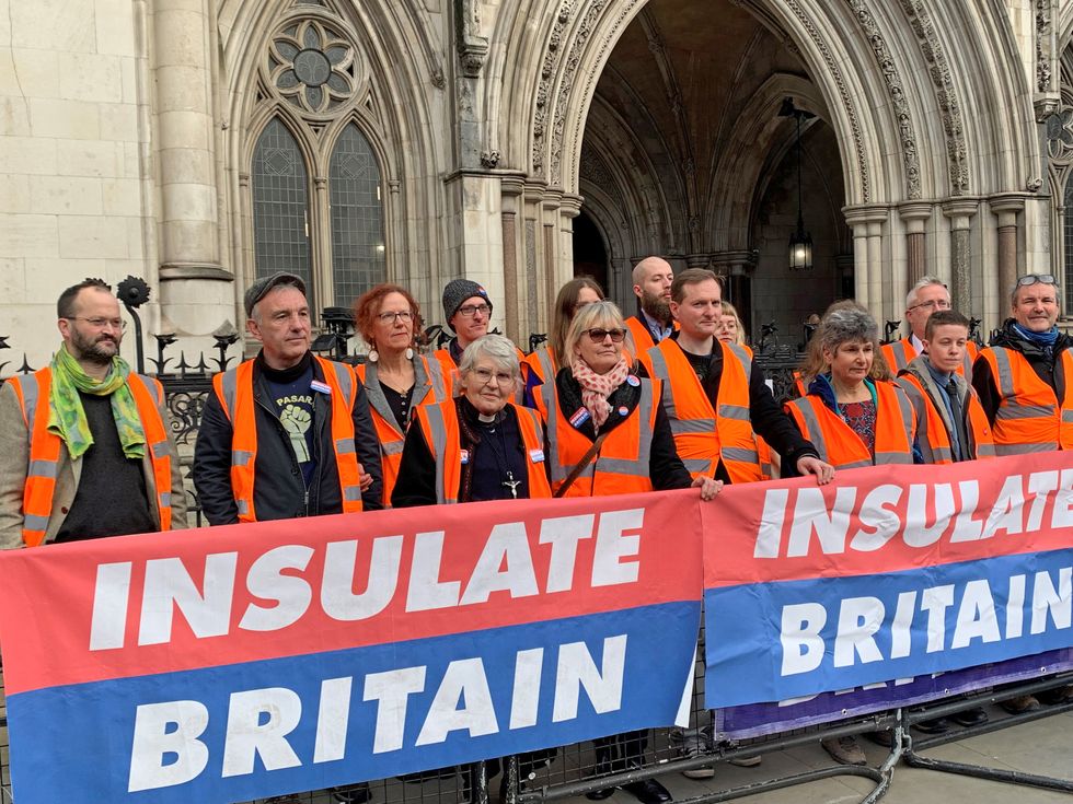 Insulate Britain protesters outside the Royal Courts of Justice in London, ahead of a committal hearing