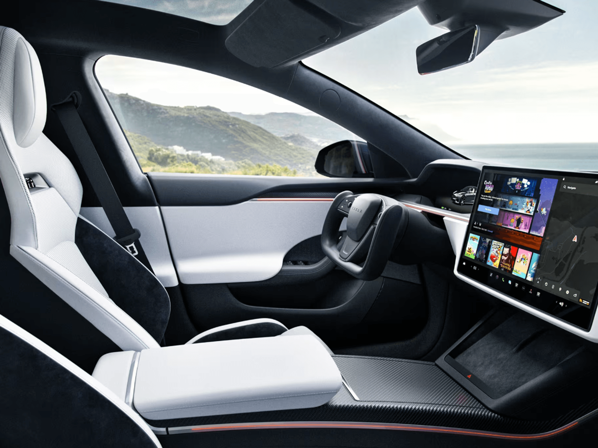 Interior of the Tesla Model S Plaid