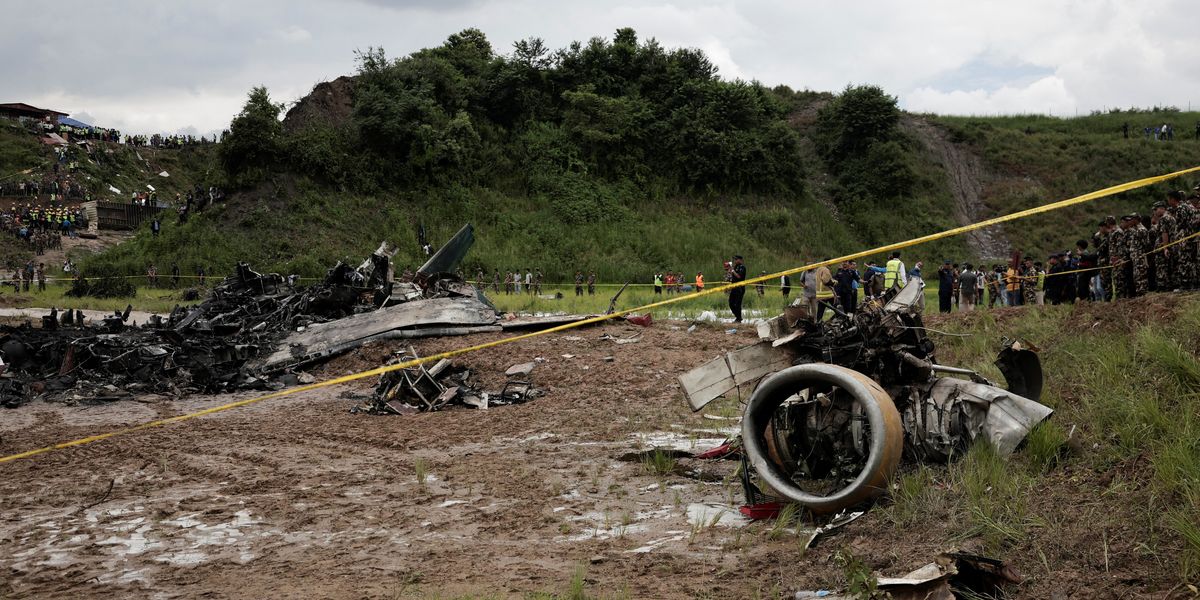 NextImg:Nepal plane skids off runway during take off before exploding into fireball with 18 dead