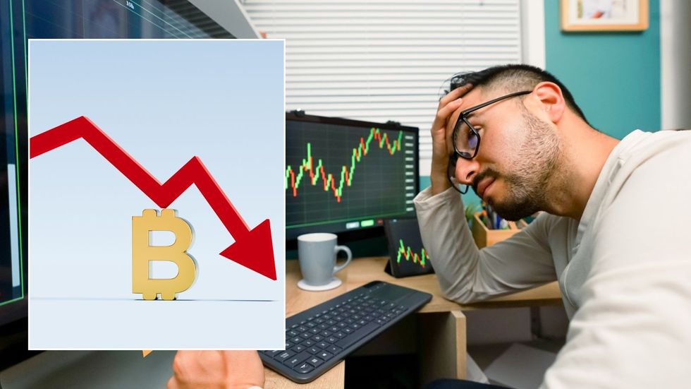 Investor worried and Bitcoin graph