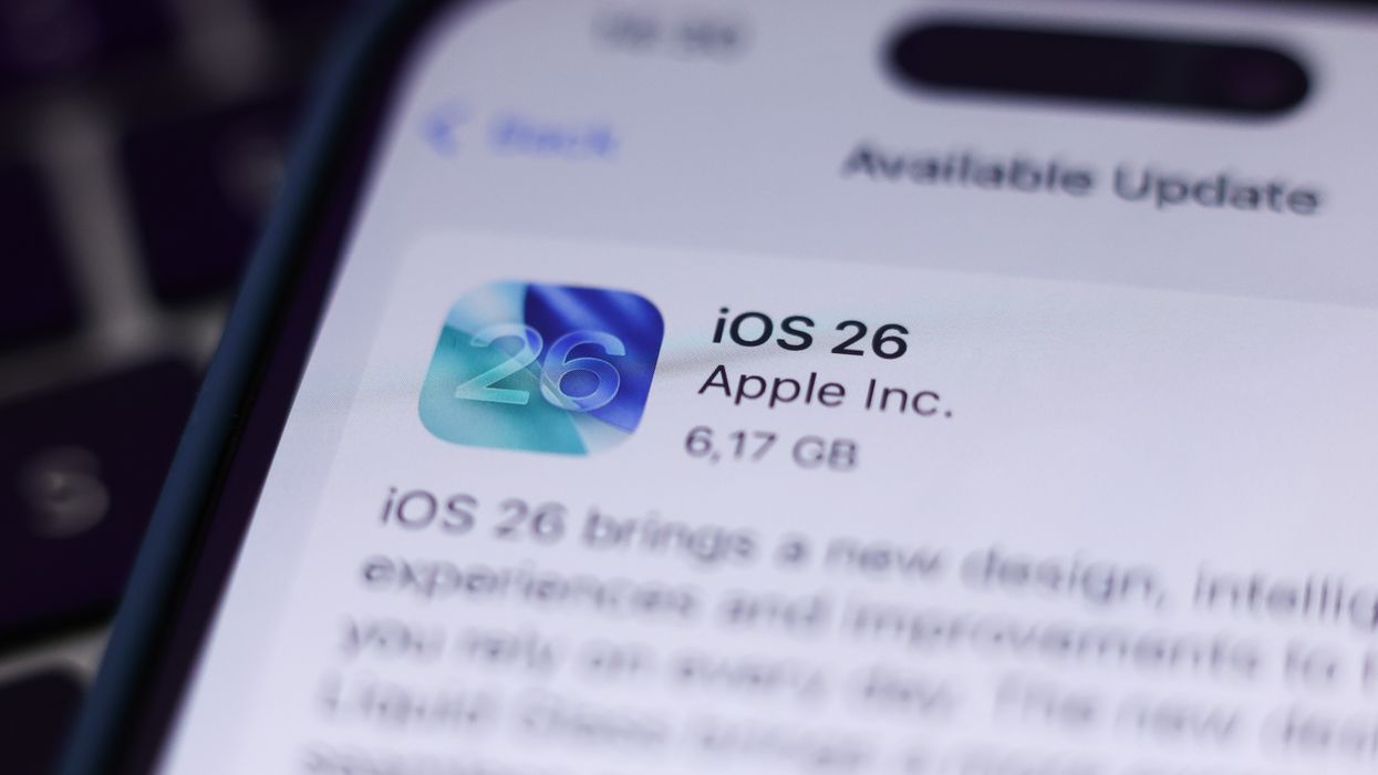 iOS 26 update pictured on an iPhone screen