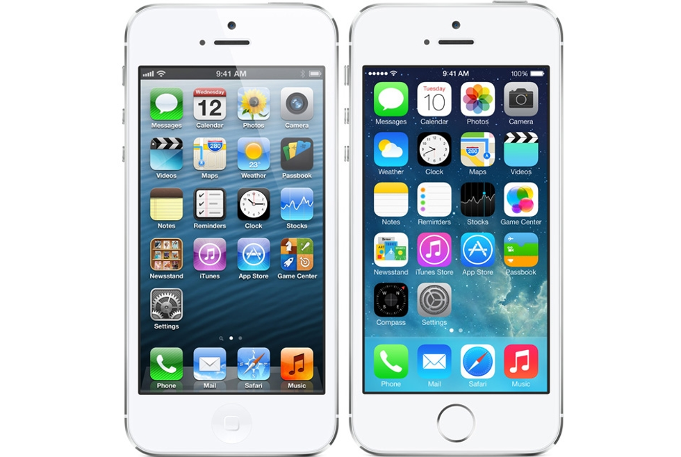 iOS 6 versus iOS 7 design comparison