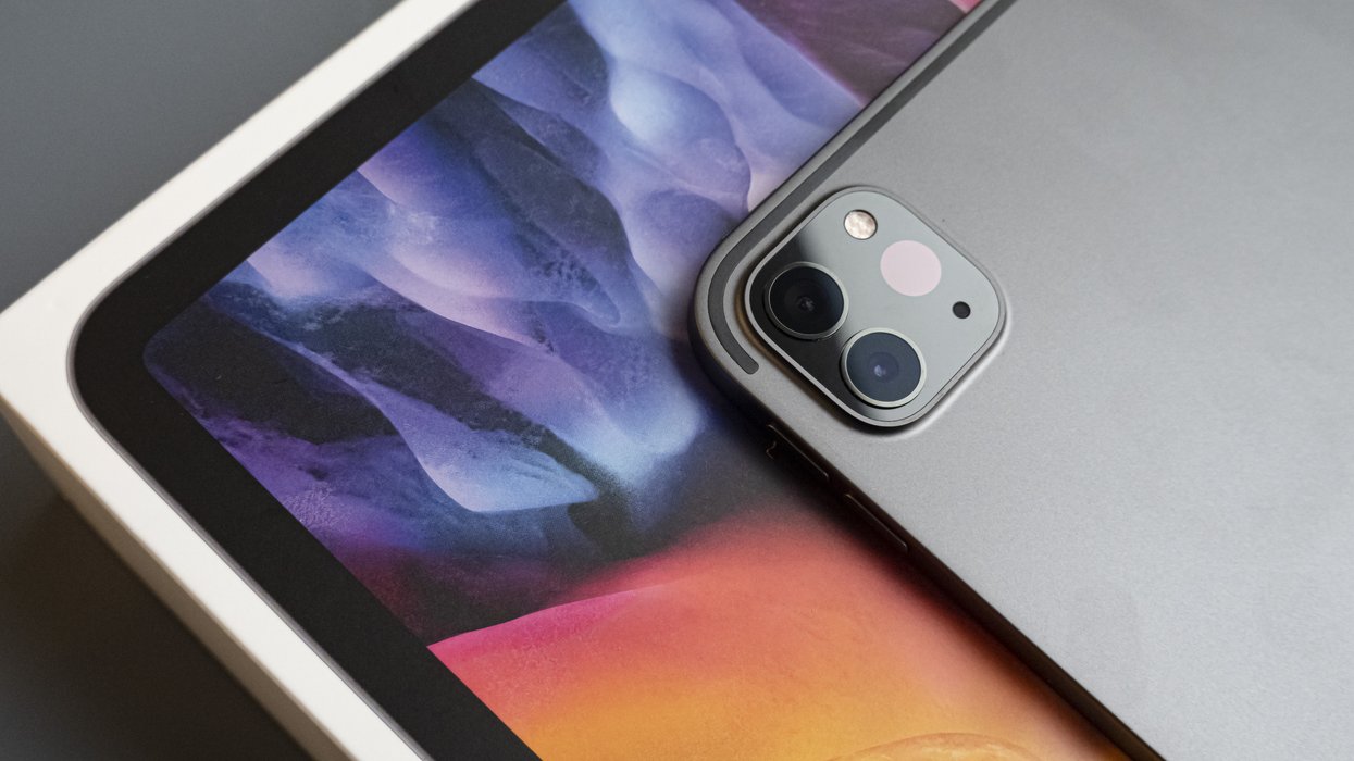 iPad Pro model with two camera lenses