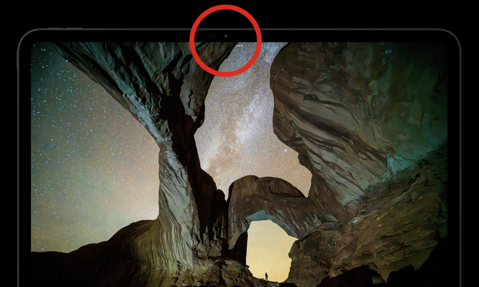 iPad Pro with front-facing camera circled