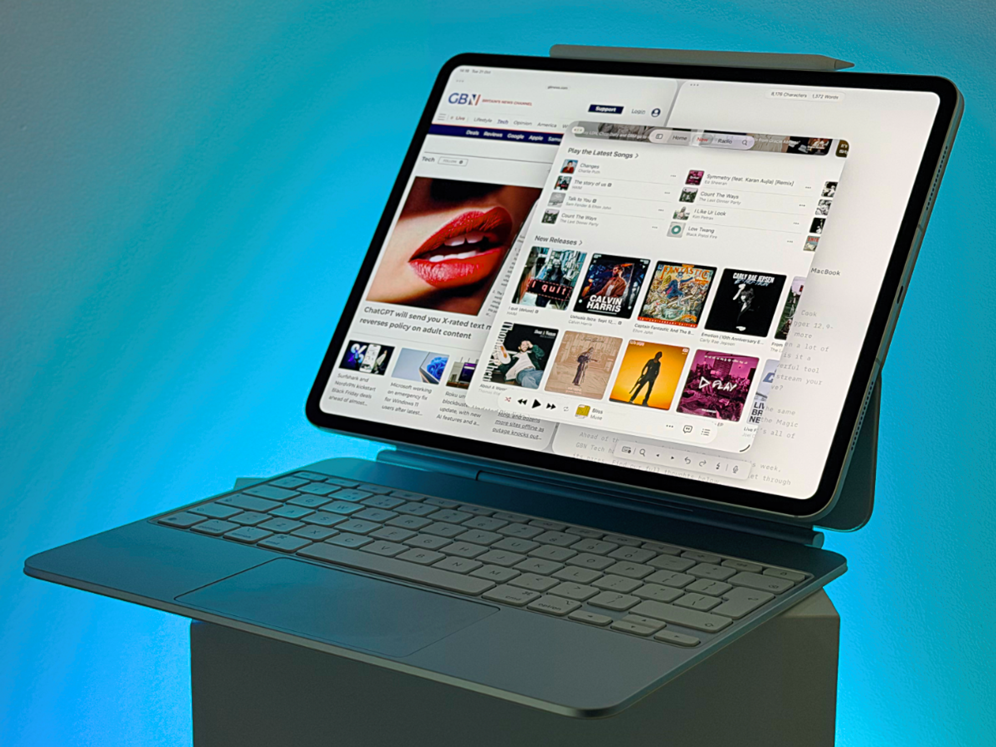 iPad Pro with the Magic Keyboard pictured together