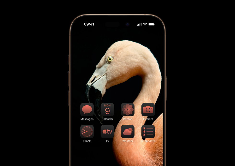 iphone 16 pro with the new ios 18 app layout on-screen