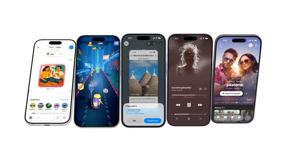 iPhone 17 pictured side by side showing iOS 26 features on-screen