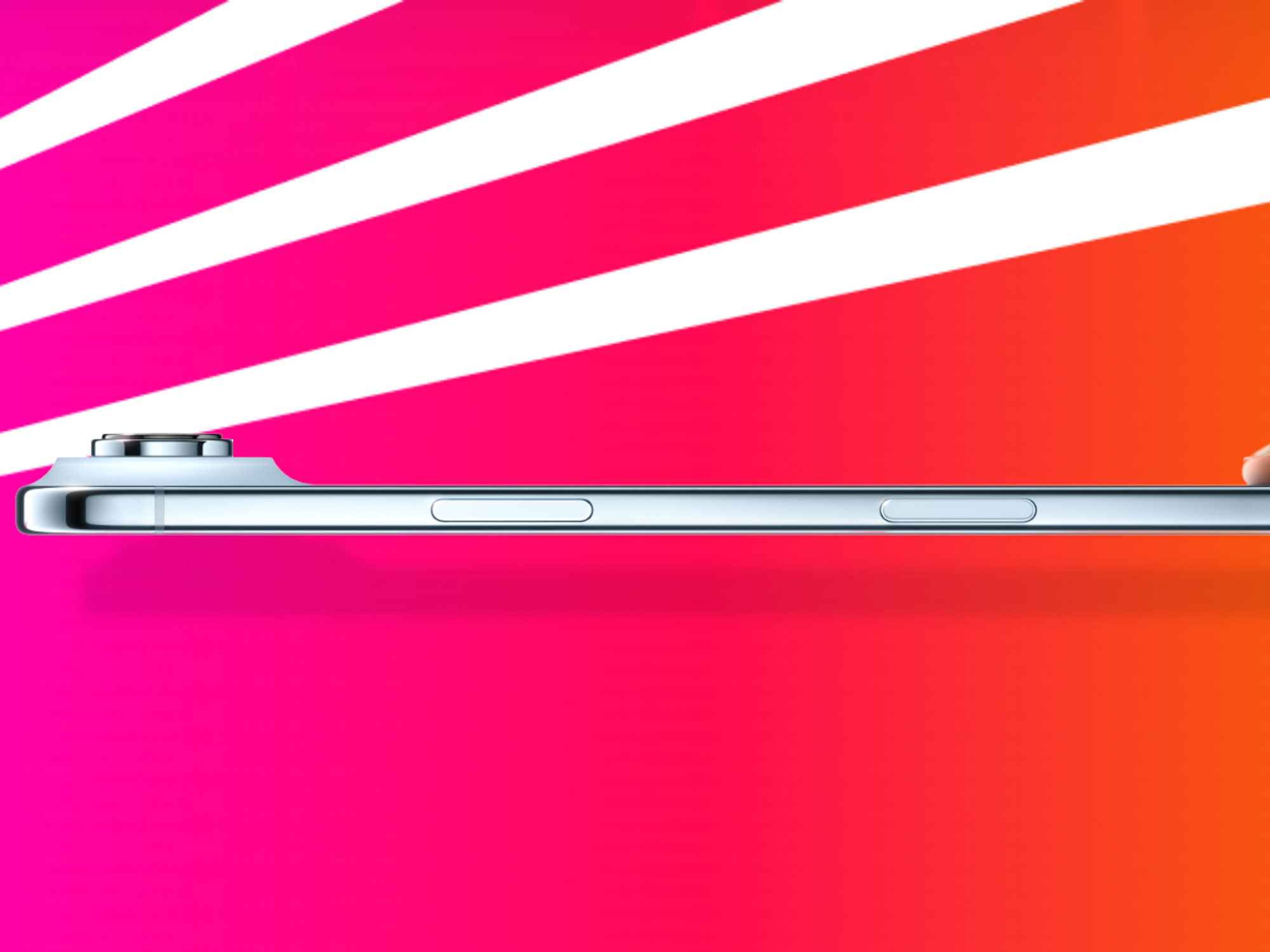 iPhone Air with Sky Mobile colours behind it