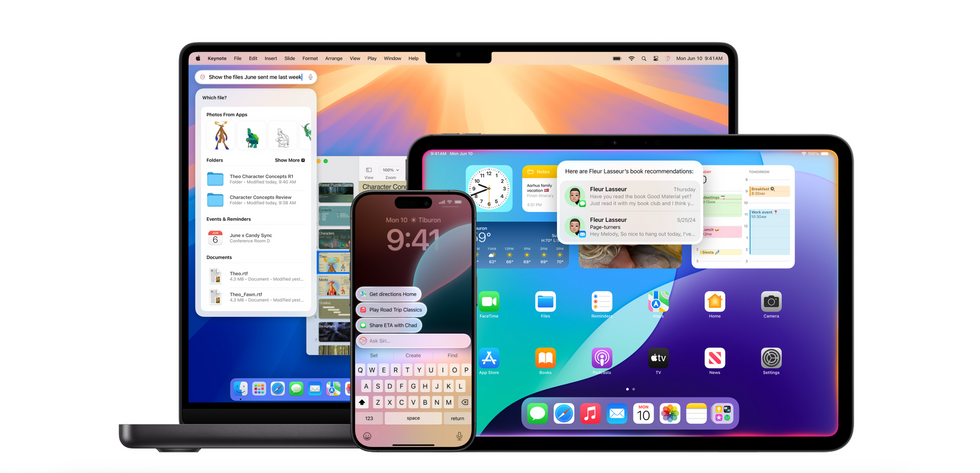 iphone ipad and macbook pictured running the latest operating systems from apple
