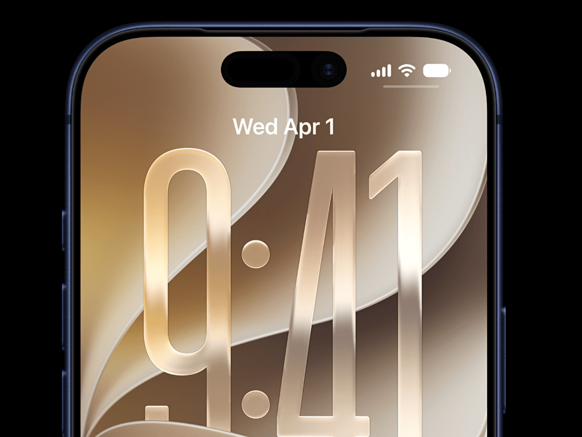 iPhone pictured with the new default background for iOS 27
