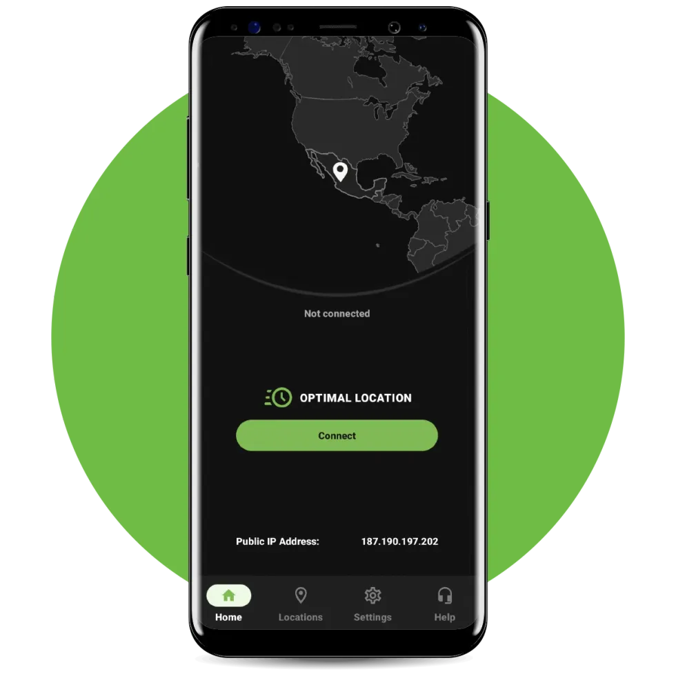 IPVanish running on an Android phone