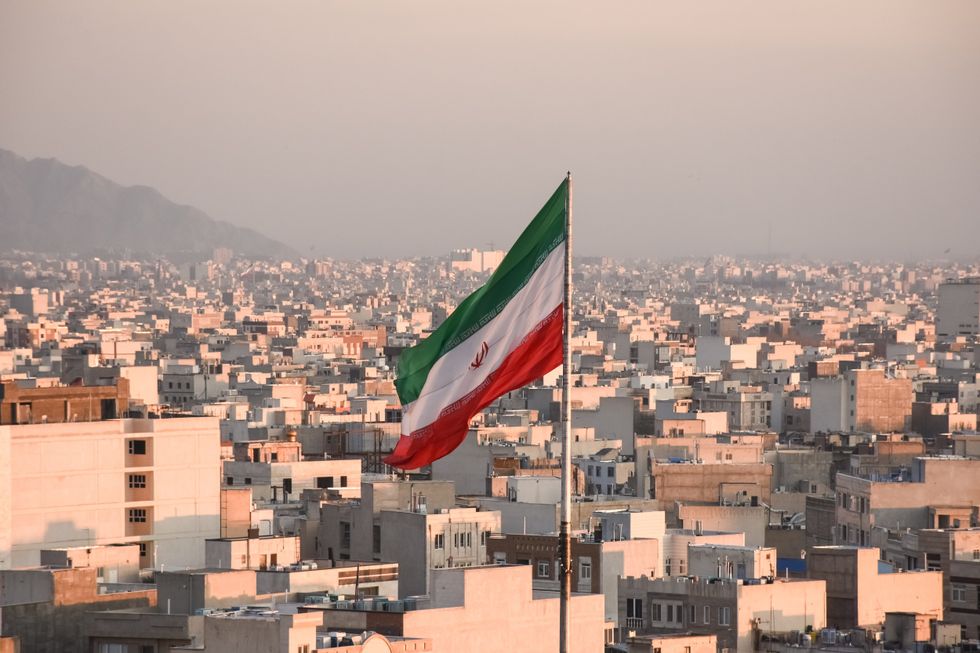Iran flag in Tehran