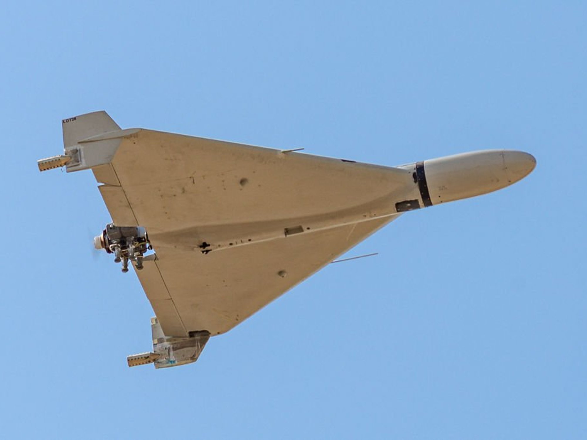 Iranian-made Shahed-136 'Kamikaze' drone flies over the sky of Kermanshah
