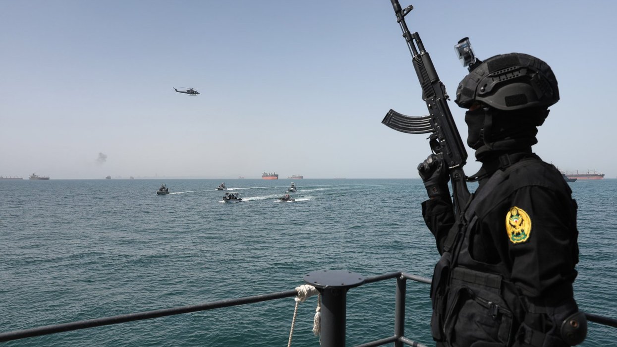 Iranian soldier in the Strait of Hormuz