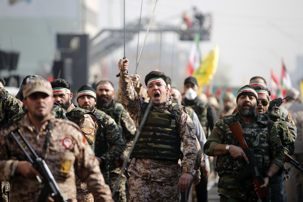 Iranian soldiers on parade