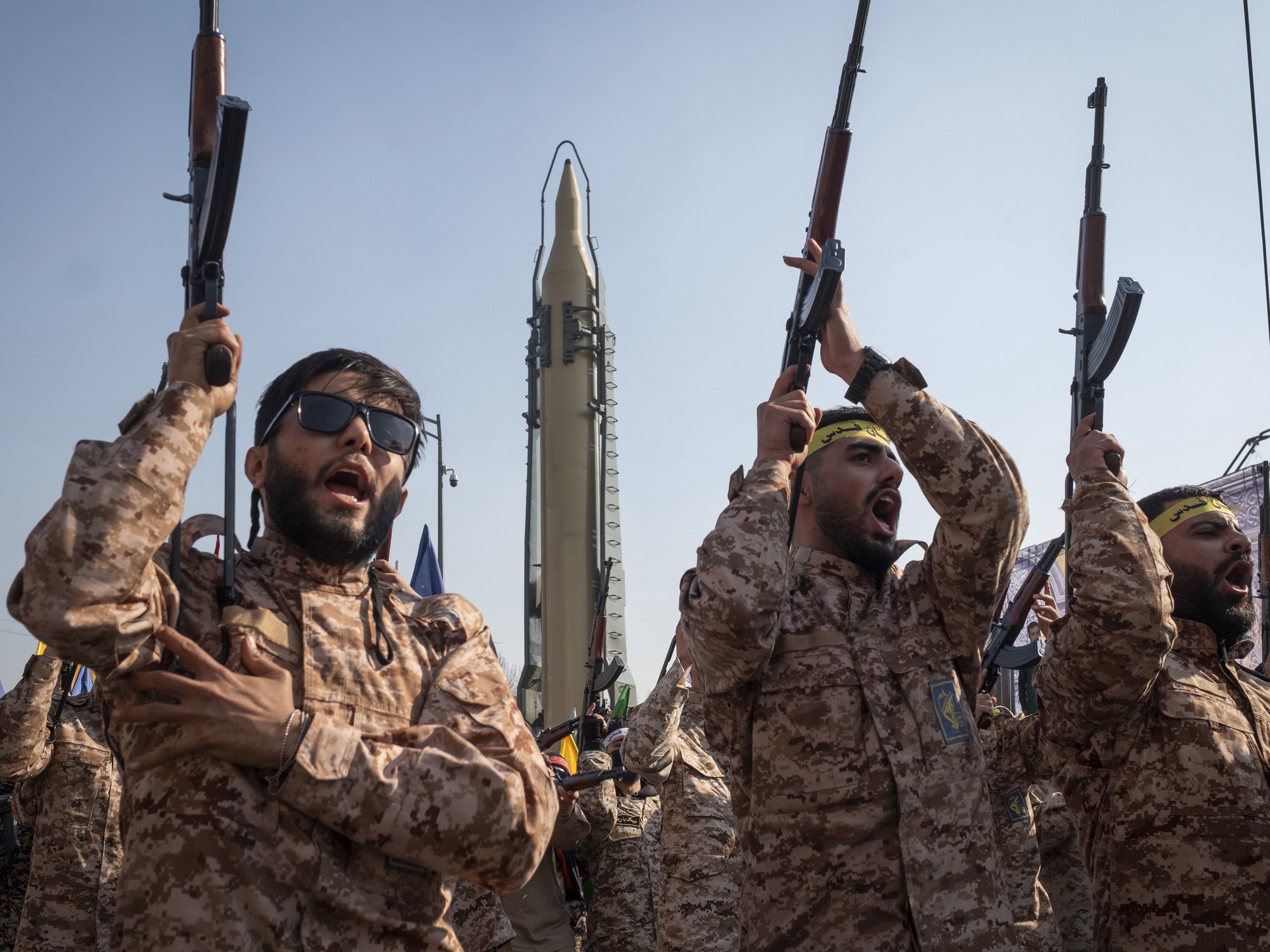 IRGC parade with ballistic missile