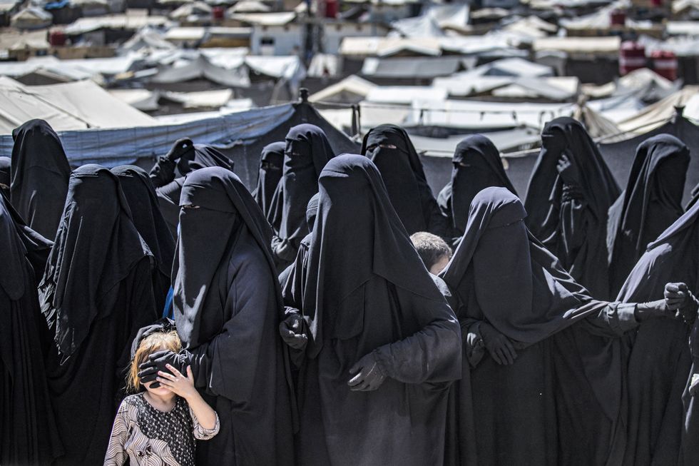 Isis brides in a Syrian camp