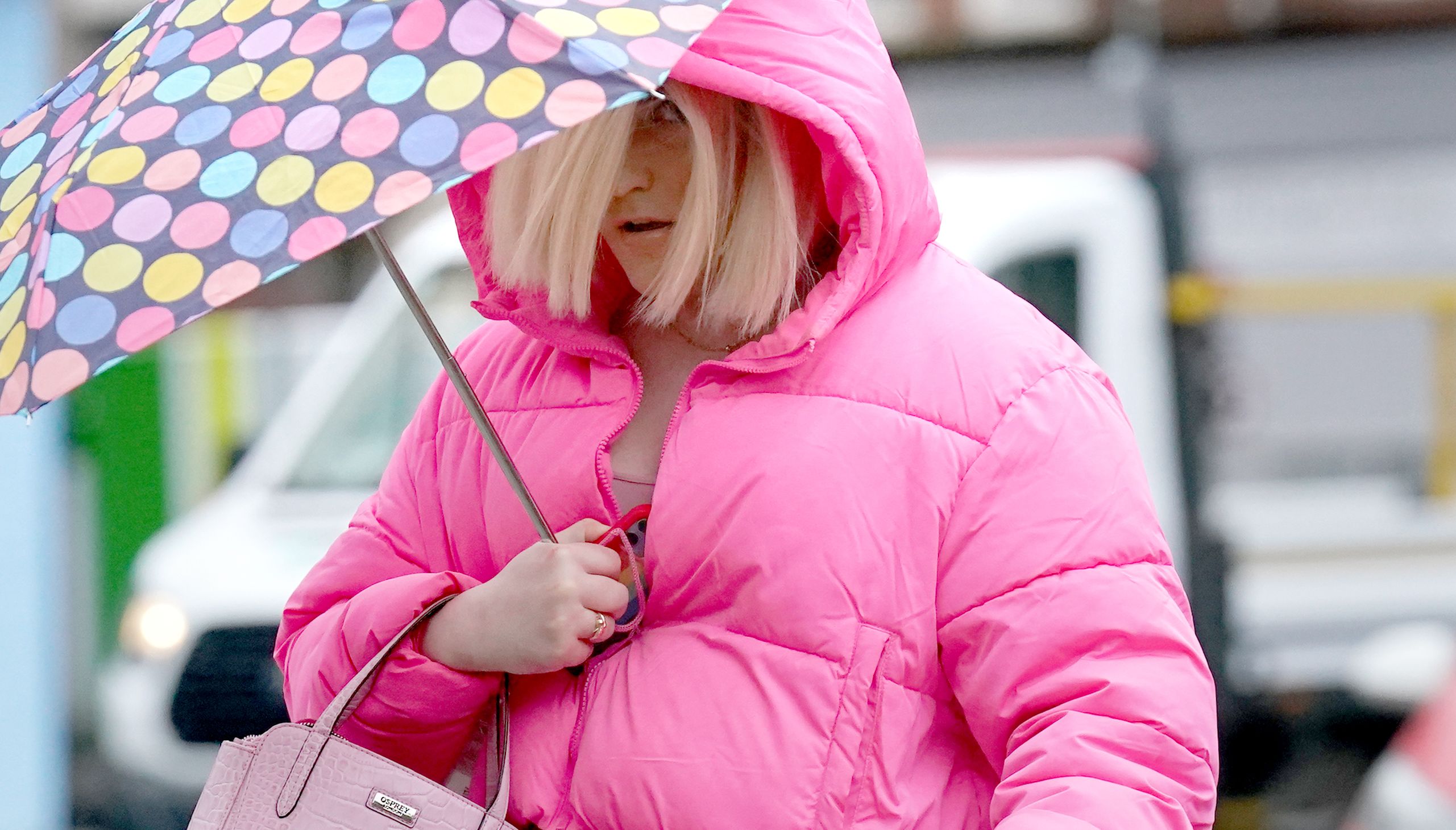 Isla Bryson, 31, formerly known as Adam Graham, from Clydebank, West Dunbartonshire, arrives at the High Court in Glasgow. Following a six-day trial at the High Court a jury has found the transgender woman guilty of raping two women when she was a man: one in Clydebank in 2016 and one in Drumchapel, Glasgow, in 2019. Picture date: Monday January 23, 2023. See PA story COURTS Bryson. Photo credit should read: Andrew Milligan/PA Wire