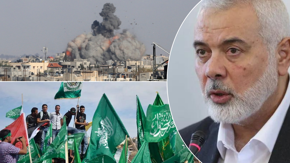 Ismail Haniyeh/Gaza explosion/Hamas flags