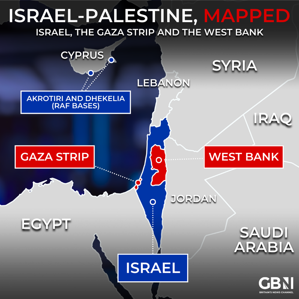 Israel and Palestine map