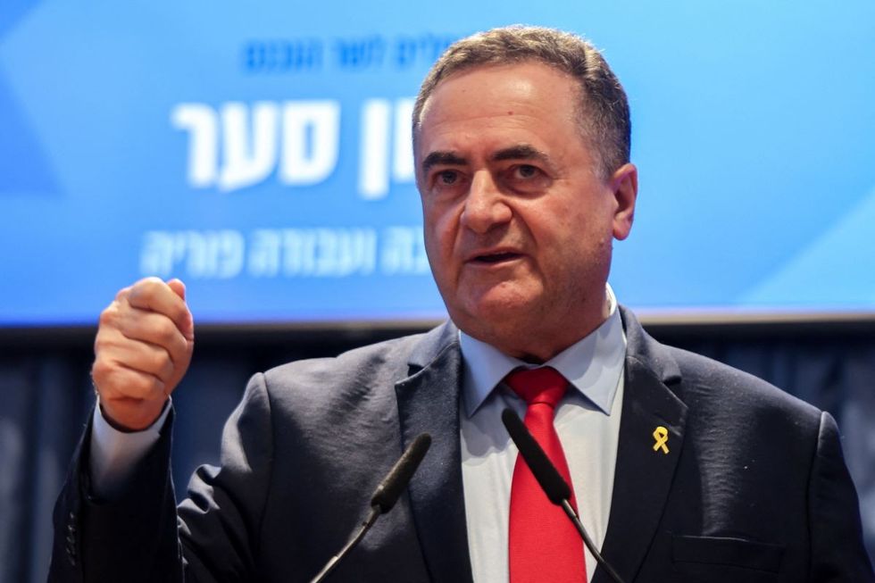 Israel Katz during the handing over ceremony at the Ministry of Foreign Affairs in Jerusalem