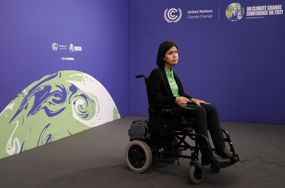Israel's Energy Minister Karine Elharrar waits for the start of a meeting on the sidelines of the Cop26 summit at the Scottish Event Campus (SEC) in Glasgow.