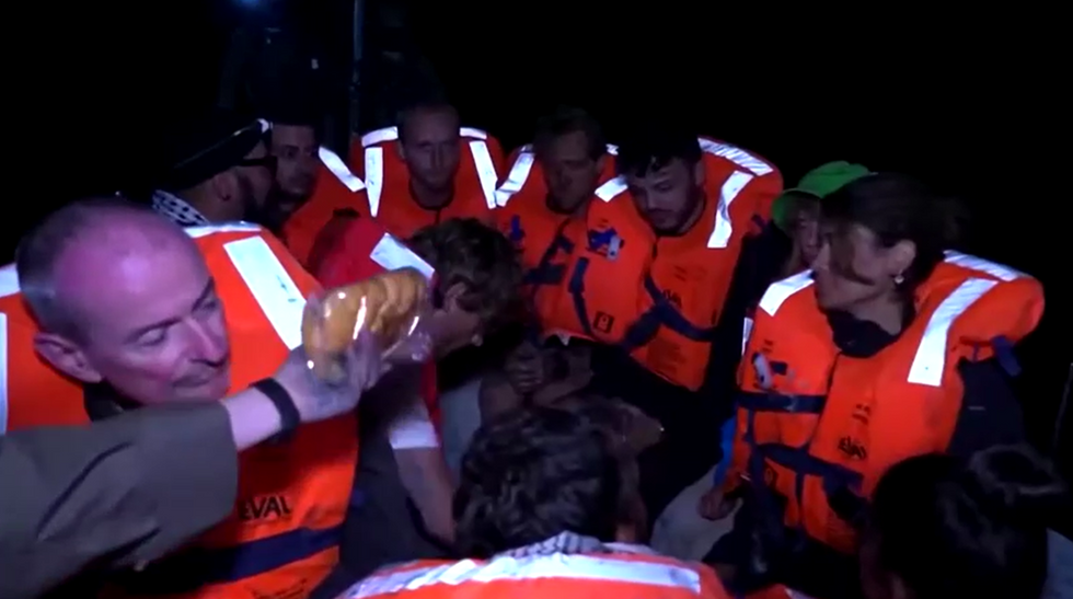 Israeli forces hand out sandwiches to 'freedom flotilla' sailors