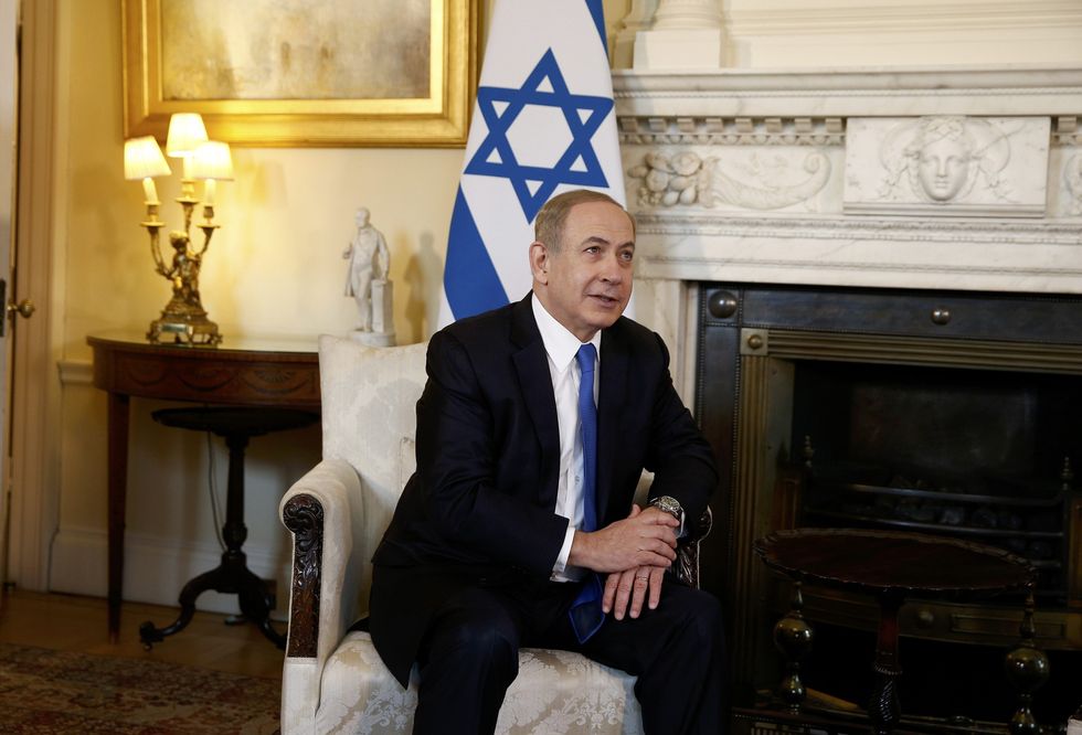 Israeli Prime Minister Benjamin Netanyahu in Downing Street