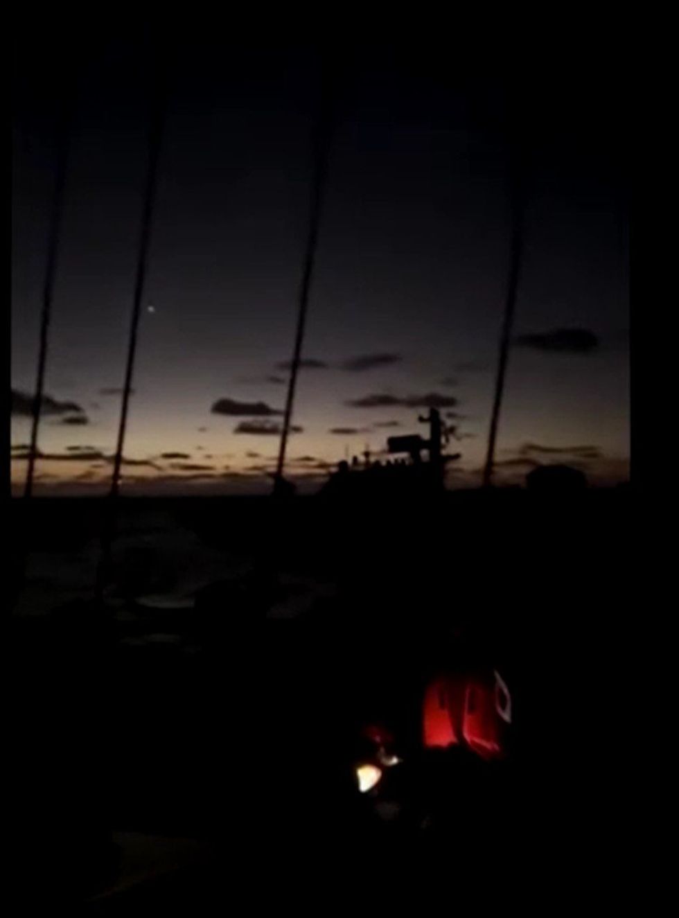 Israeli warship solhouetted agasint the sunset