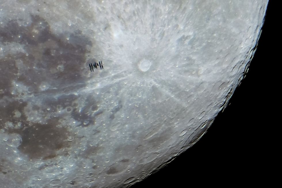 ISS in front of the Moon