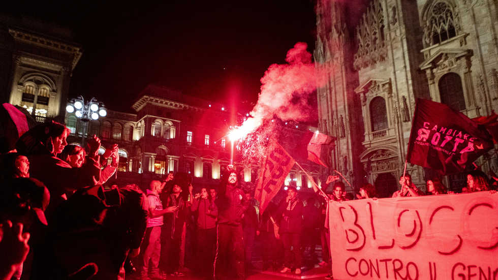 Italian protests in Milan