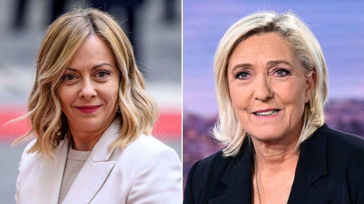 Italy's Prime Minister Giorgia Meloni and Marine Le Pen leader of National Rally