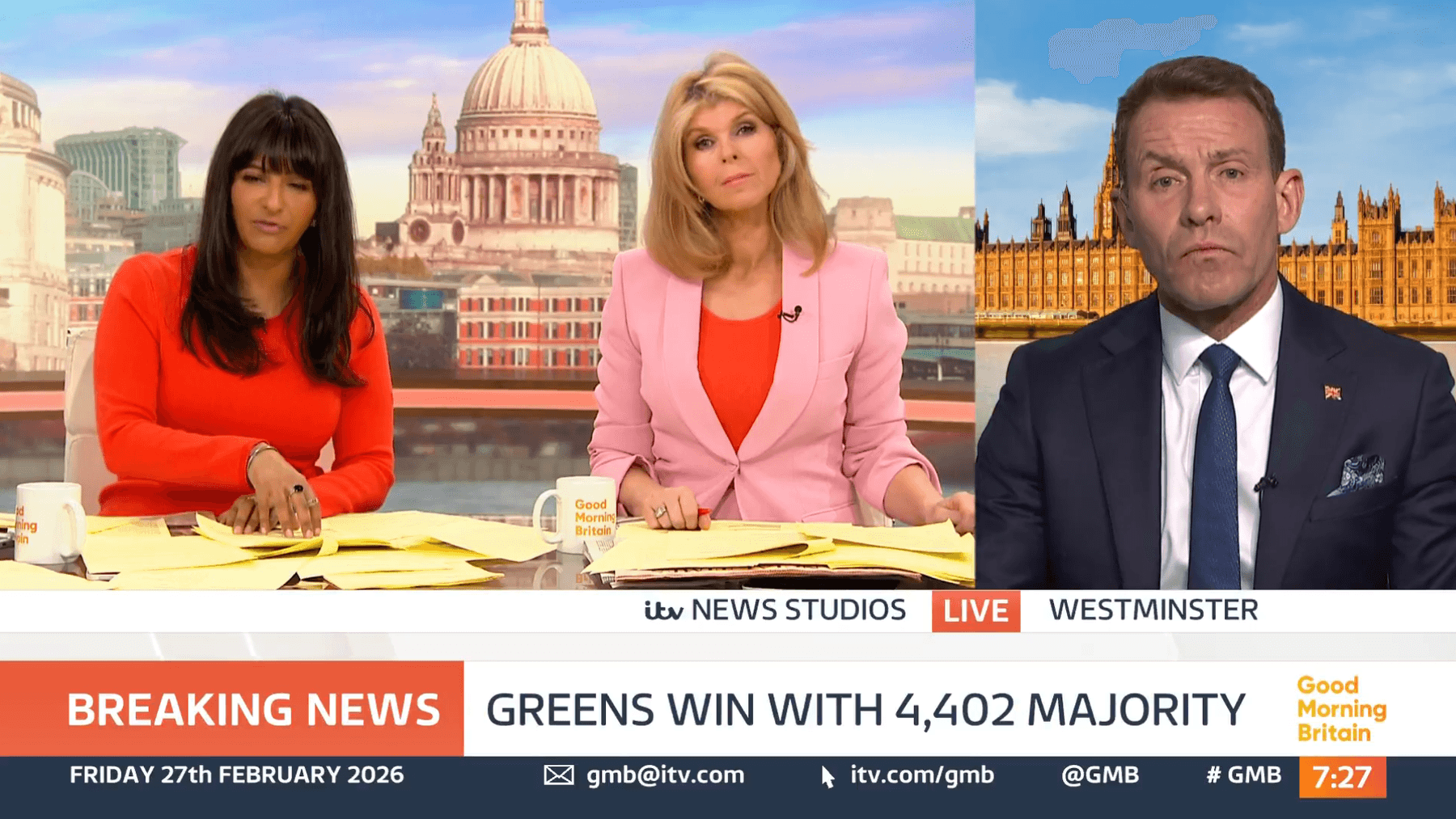 ITV GMB: Dr David Bull with Kate Garraway and Ranvir Singh