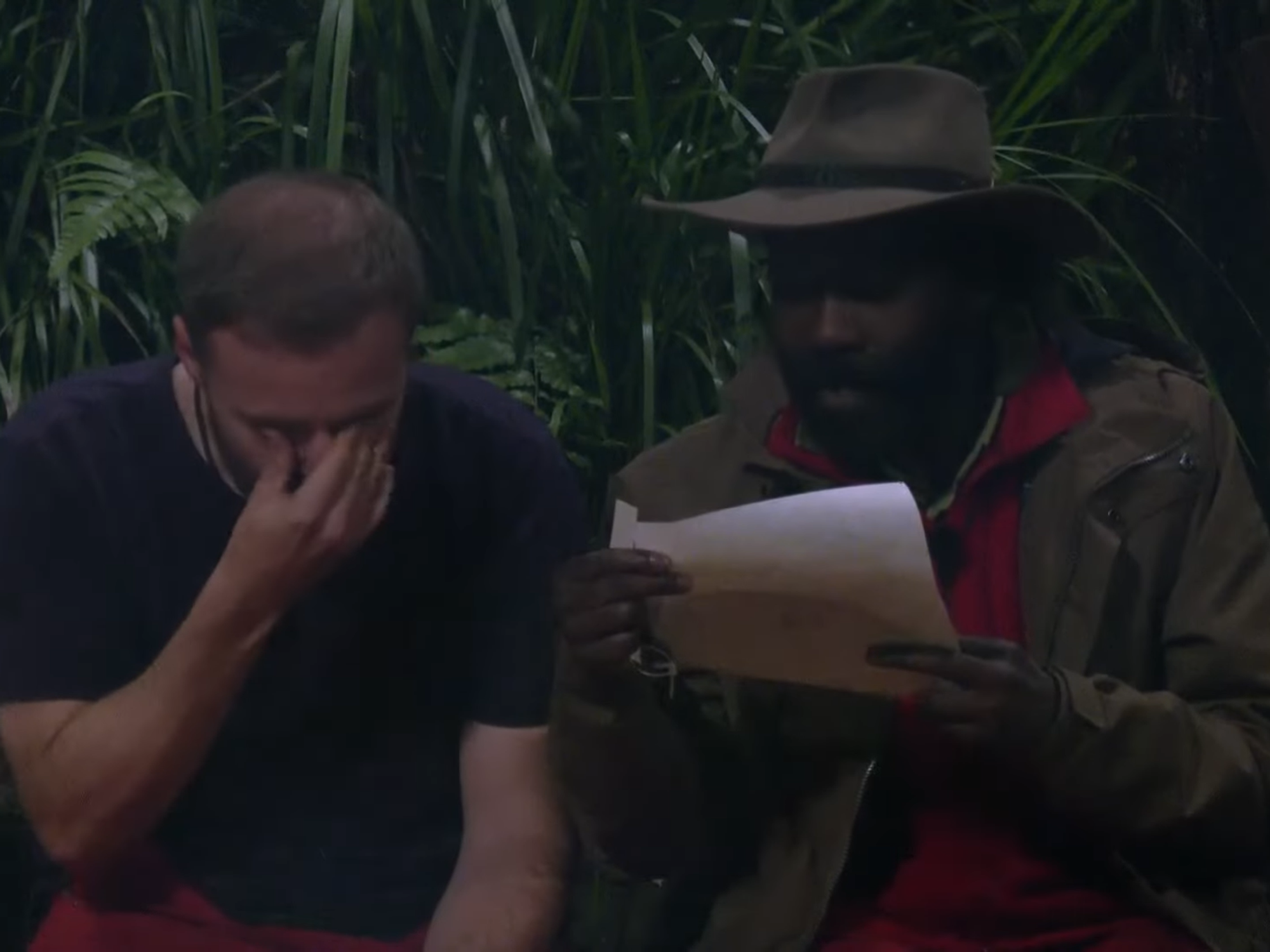 ITV I'm A Celebrity: Melvin Odoom reads Alan Halsall's letter