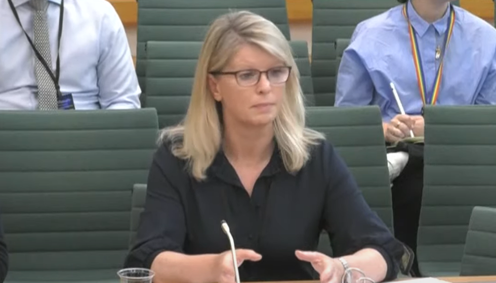 ITV secretary Kyla Mullins speaking to MPs