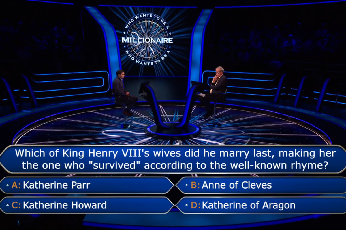 ITV Who Wants to Be a Millionaire: Henry VIII question
