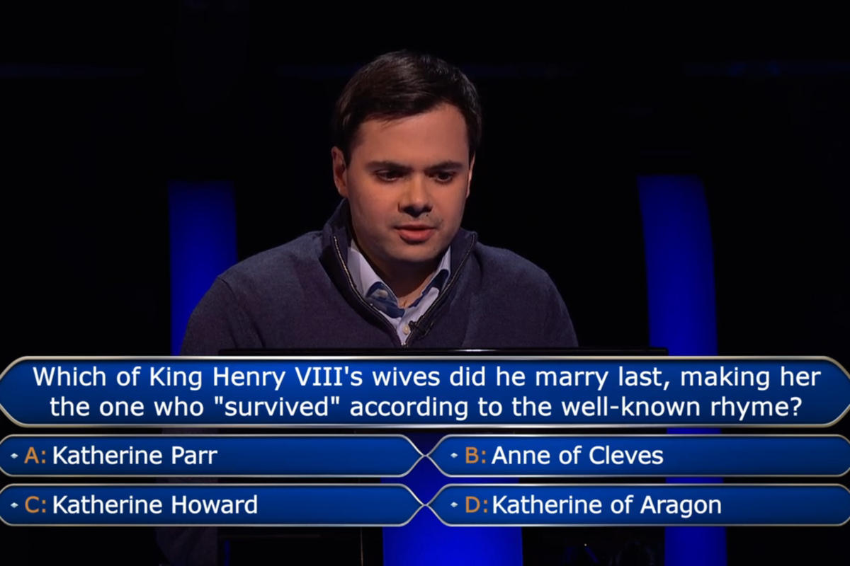 ITV Who Wants to Be a Millionaire: Henry VIII question