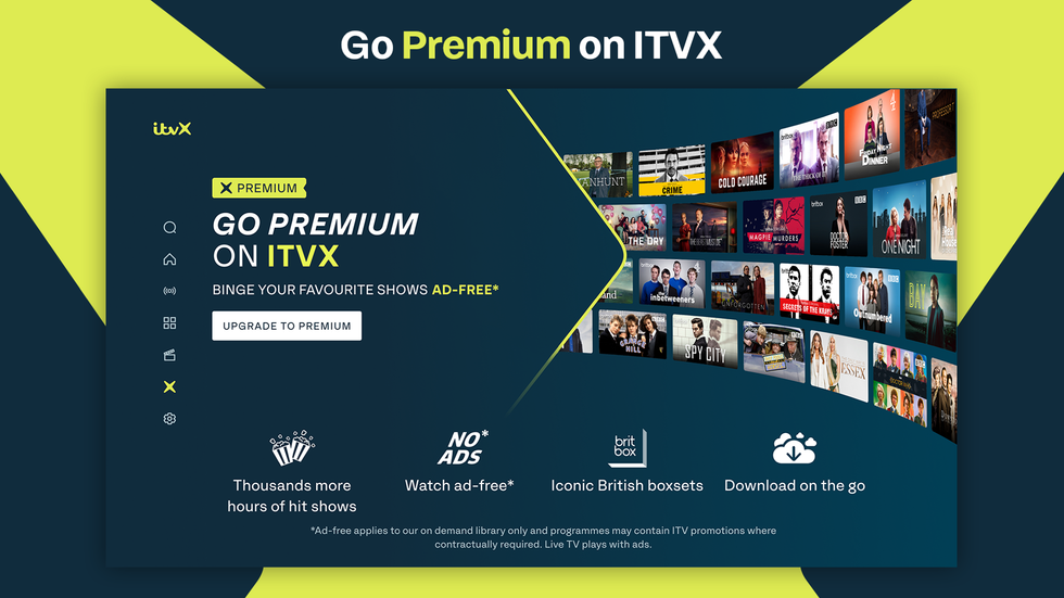 ITVX Premium advert explaining the perks of paid membership