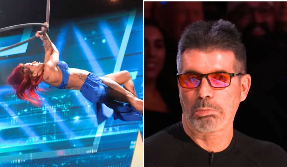 Itzel Salvatierra and Simon Cowell